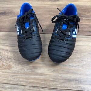 Kids Youth Soccer Cleats Black Blue Synthetic Football Shoes Size 11